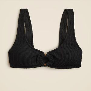 J. Crew Ci242 Black Claudia O-ring Scrunchie Bikini Top For Women size xs